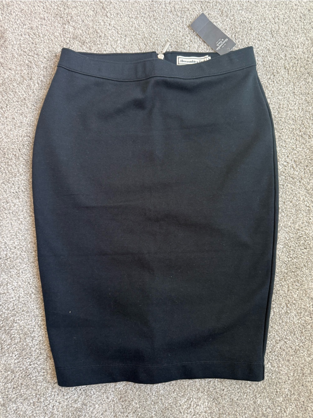 Abercrombie & Fitch Black Cotton Blend High-Waist Zip Pencil Skirt NWT